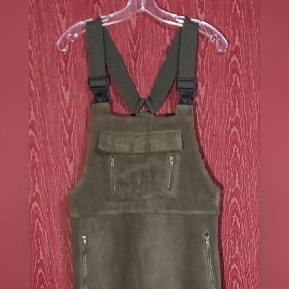 Olive Green Zip Overalls/Bib Size Small - Picture 3 of 14